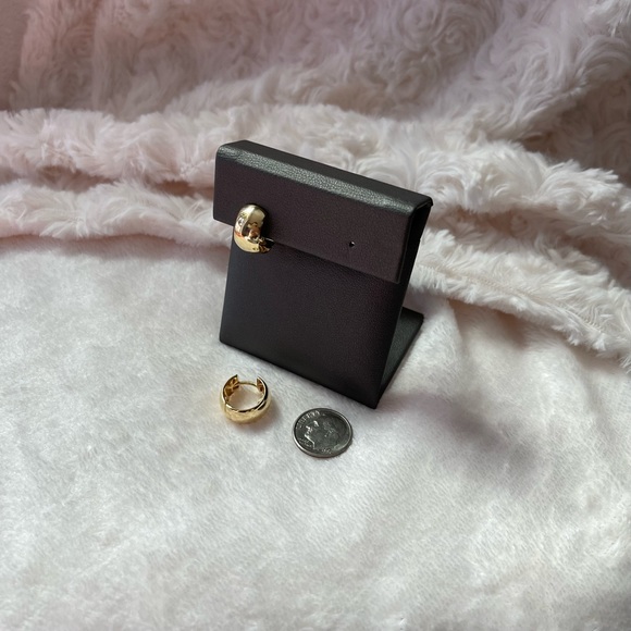 MIA FIORE Made In Italy 14kt Gold Polished Thick Chunky Huggie Earrings - Picture 5 of 13